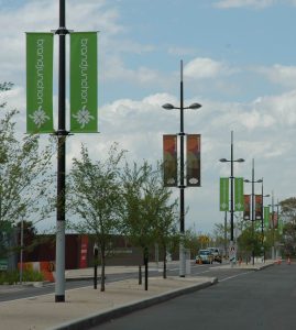 Light pole banner installation services