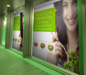 Custom printed promotional window blinds are a unique and clever way to attract the attention of pedestrians and passing traffic.