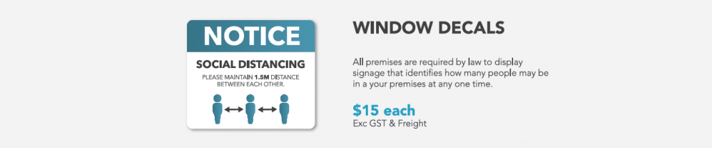 Social distancing window stickers & decals required for COVID-19 virus pandemic from $15