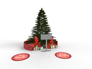 Bay Media Australia - Christmas Activation -Tree-skirt design for advertising space with additional rounded floor decals